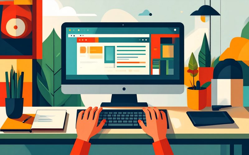 Freelance créatif travaillant sur un logiciel de design graphique sur ordinateur